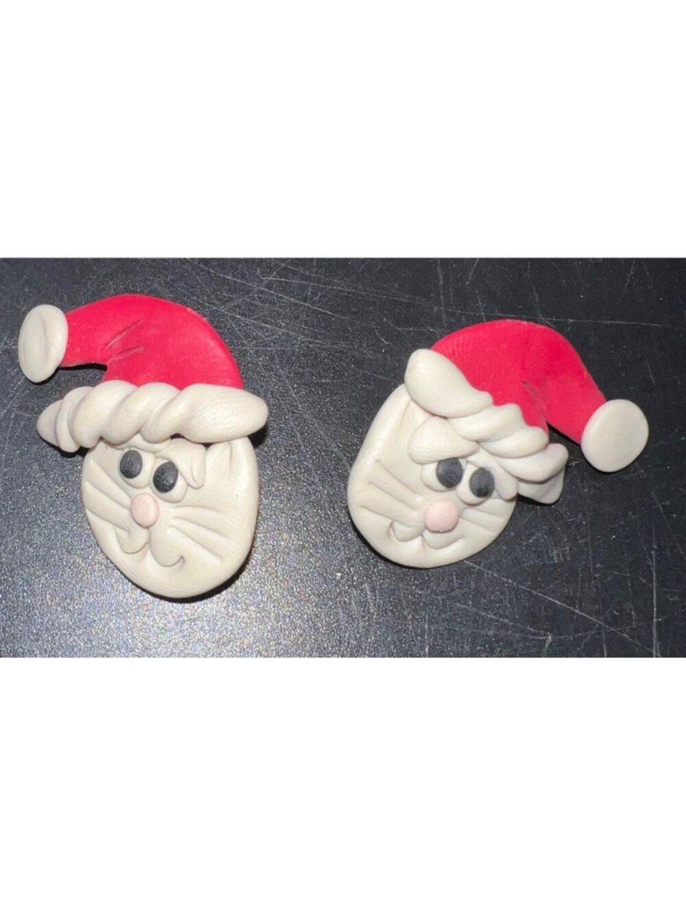 Vintage Christmas Pins & Earrings Set Santa Cat Bear Holiday Christmas Festive - Picture 2 of 8